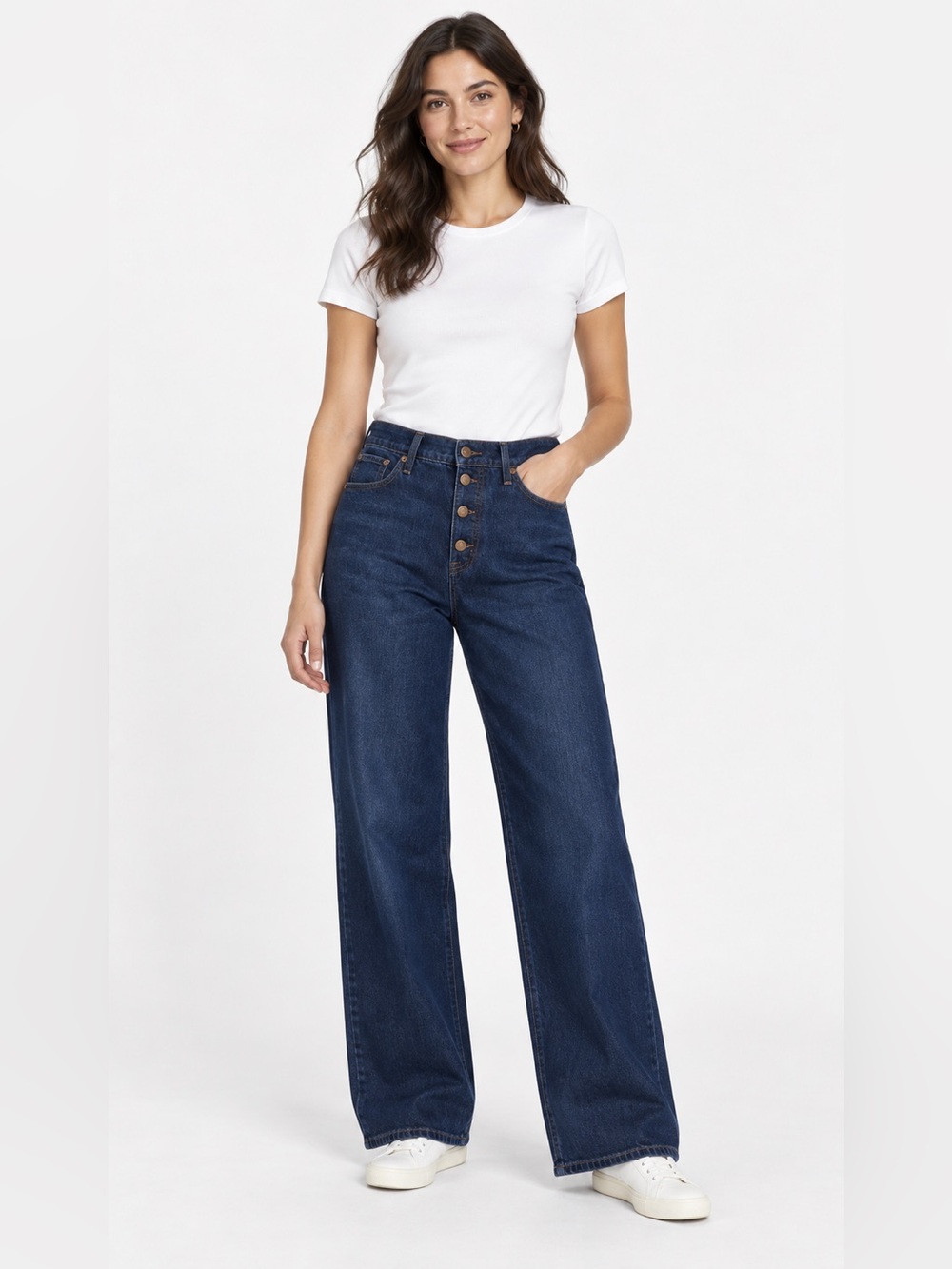 J.Crew full-length wide-leg jeans, size 31